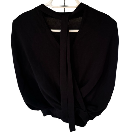 Anthropologie Rambuteau Black Knit Sleeveless Wrap Sweater - Picture 5 of 9